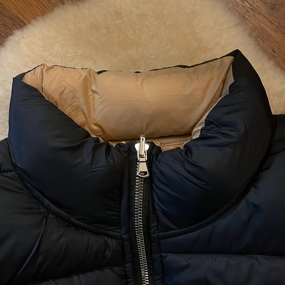 Reversible Black/Tan High Neck Puffer Jacket - Picture 4 of 9